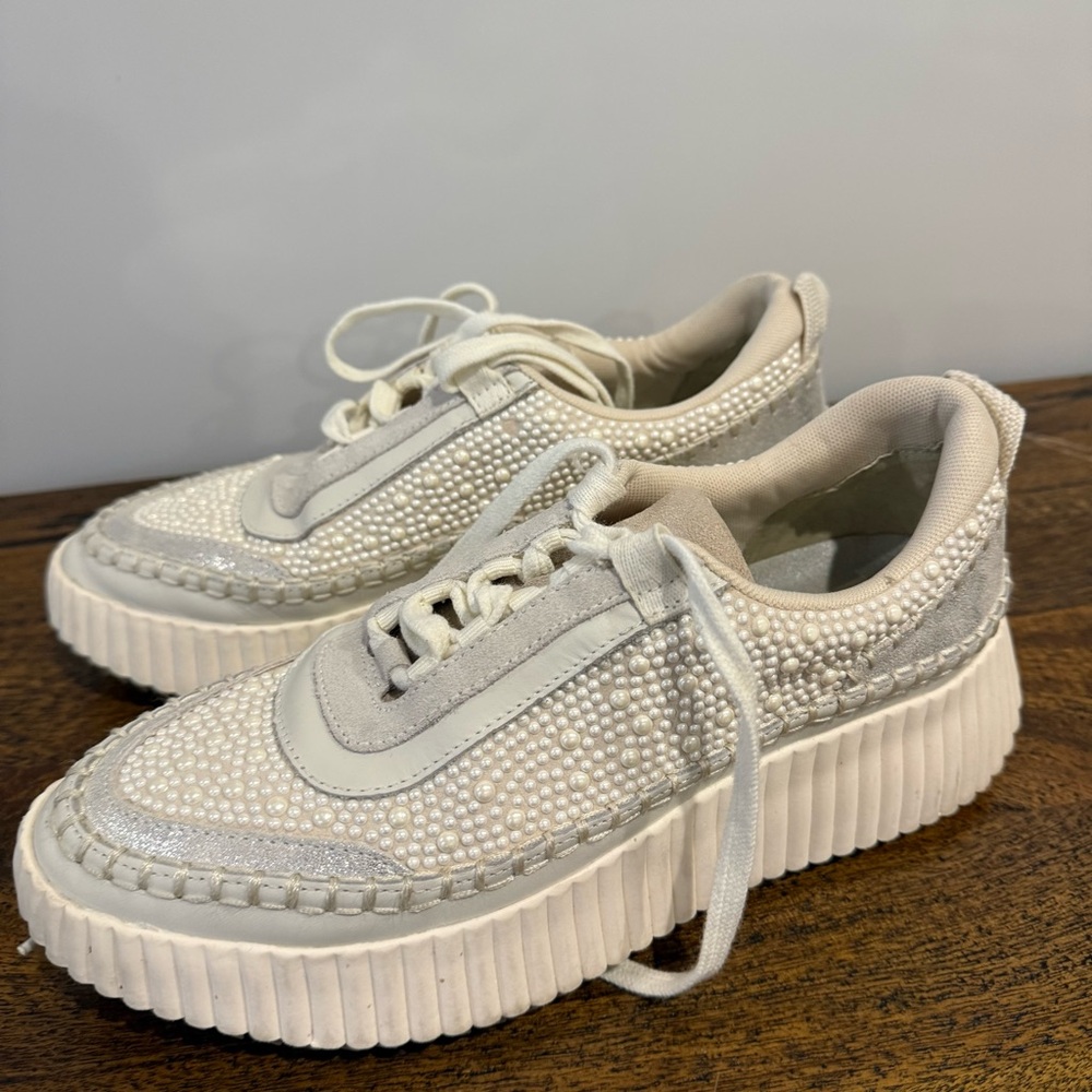 Dolce Vita Dolen Pearl Platform Sneakers in Vanilla Pearl - Picture 6 of 15